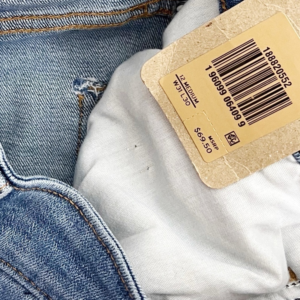 NWT Levi’s 721 Distressed High Rise Skinny Jeans in Medium Indigo Worn - Picture 6 of 11